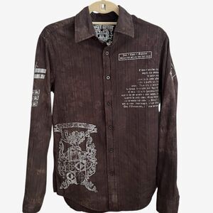 Eighty Eight Shirt Long Sleeve Mens S Black Y2K Gothic